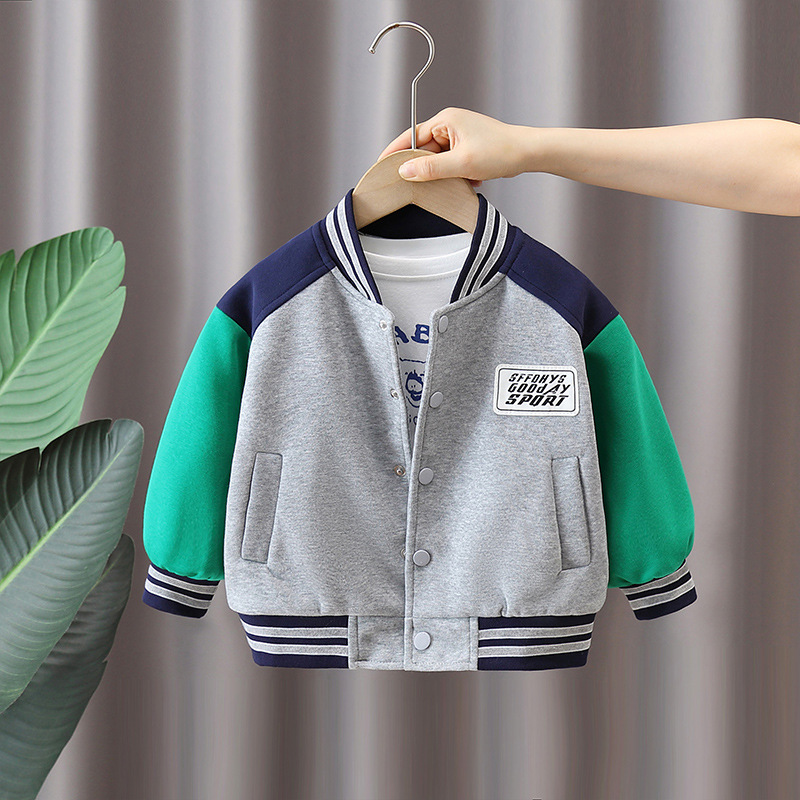 5905 chaqueta de otoño para niños 2025 nueva ropa de primavera y otoño para niños chaqueta coreana traje de béisbol casual de bebé guapo