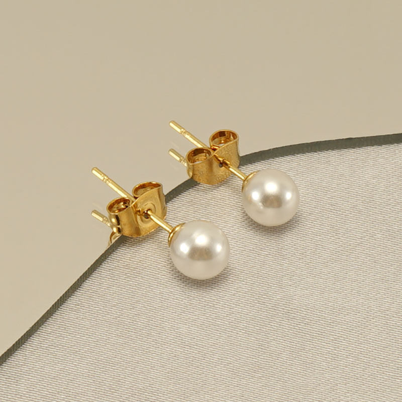 All Seasons Season 1 Pair Classic Style Geometric Plating 304 Stainless Steel Zircon Ear Studs