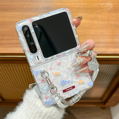 Huawei 社 Purax 携帯電話ケース透明水の波紋花 Purax 折りたたみスクリーンネジブレスレット女性の保護カバーに適しています