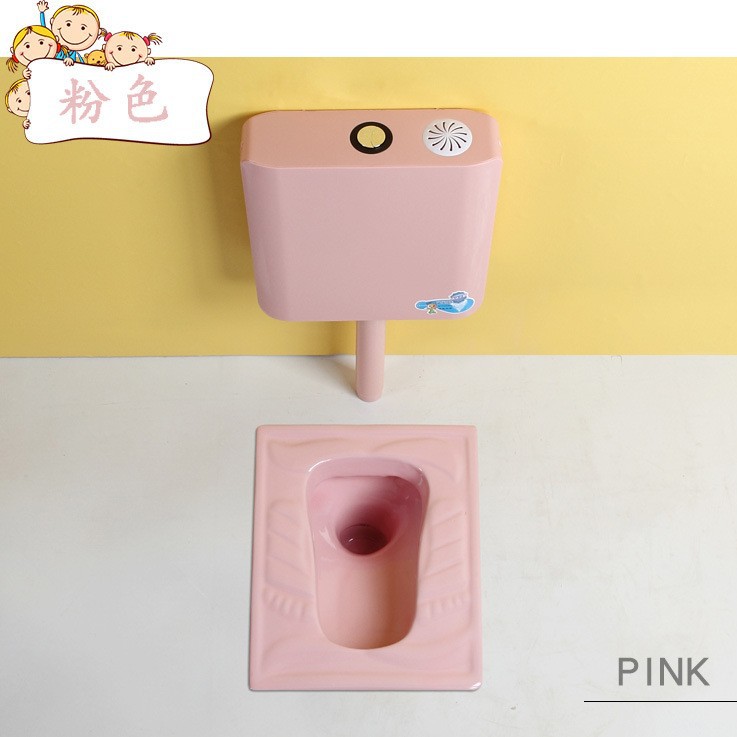 Suministro directo de fábrica kindergarten niños dibujos animados color cuclillas pan cerámica urinario en cuclillas pozo cuclillas inodoro en stock image 5