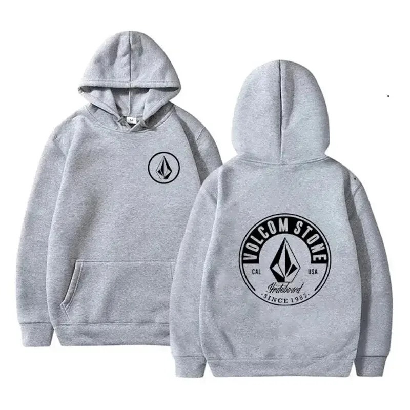 Volcom Stone Hoodie with Double-Sided Pattern, Casual Sports Top, Breathable Streetwear for Men, 2025 Fashion Hoodie Volcom Stone Hoodie with Double-Sided Pattern, Casual Sports Top, Breathable Streetwear for Men, 2025 Fashion Hoodie