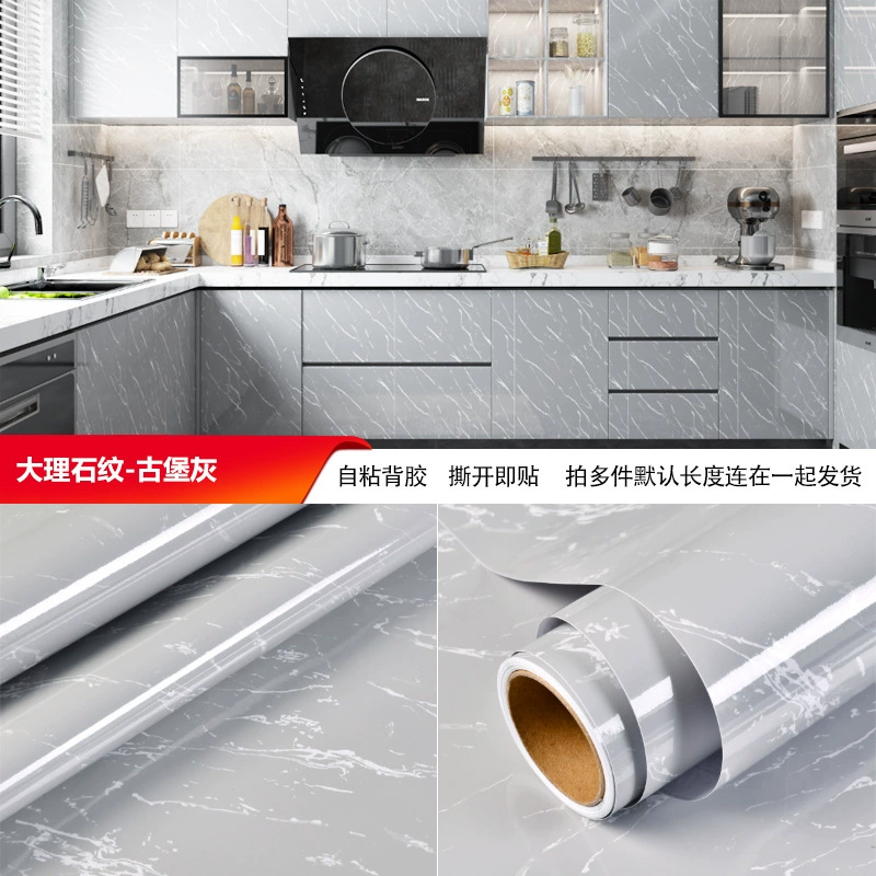 Self-adhesive Marble Vinyl Sticker Roll, Waterproof & Heat‑Resistant, Widths 40–120 cm