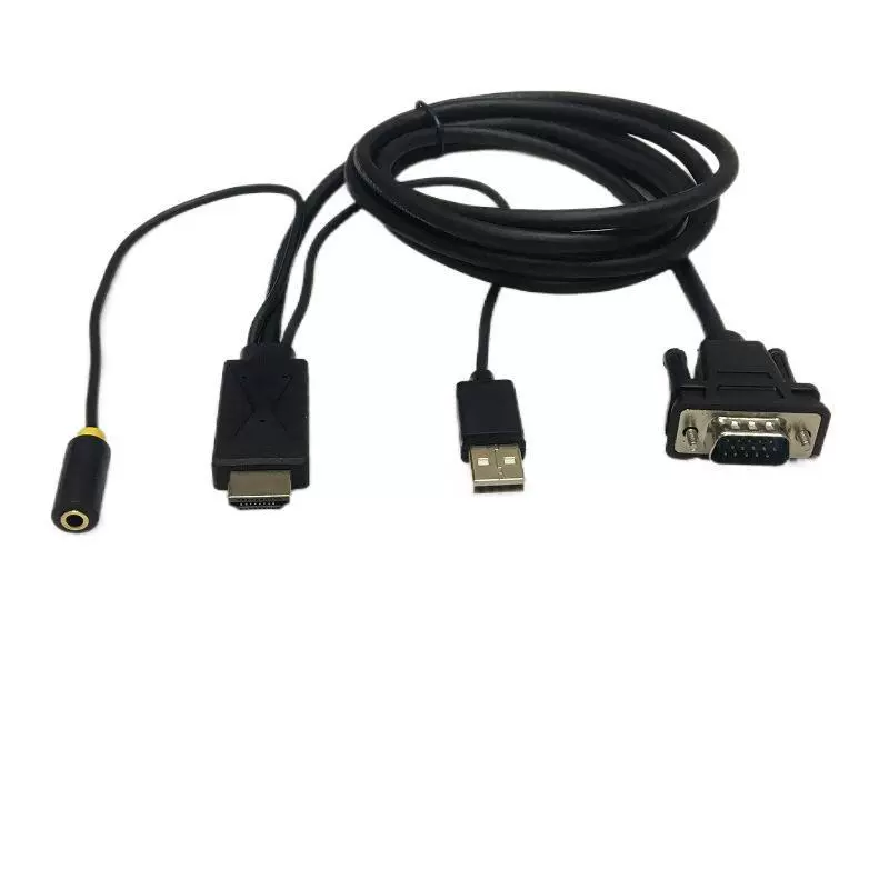 Кабель-переходник HDMI на VGA с аудио, питание USB, ротор, кабель передачи данных высокого разрешения