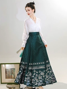 Skirt, genuine set, red Hanfu