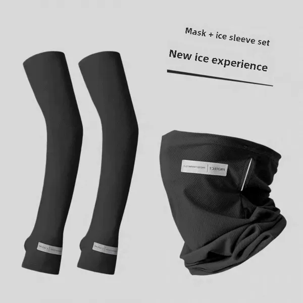 Ice Silk Sunscreen Mask Ice Sleeve Men's Summer Outdoor Cycling Fishing Face Mask Veil Summer Uv Protection Neck
