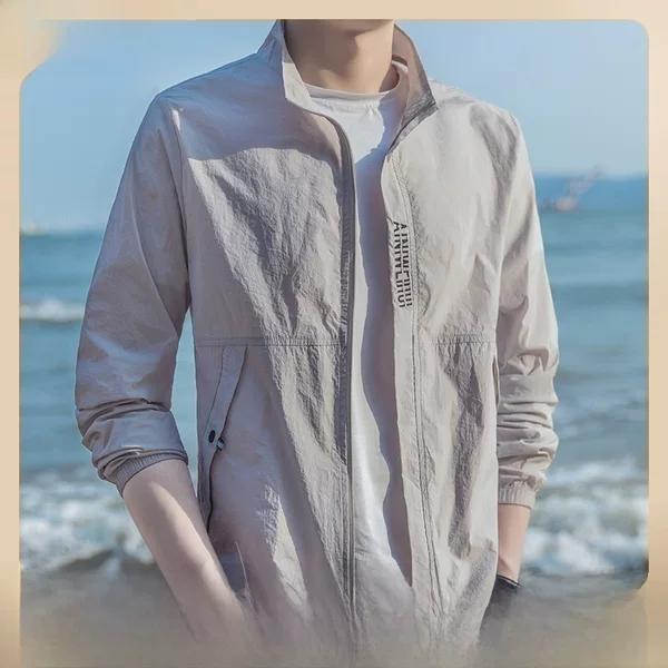 Ice Silk Quick-Drying Clothing Sun Protection Clothing Men's New Sun Protection Clothing Hoodless Thin Breathable Anti-Uv Large Size Summer Jacket
