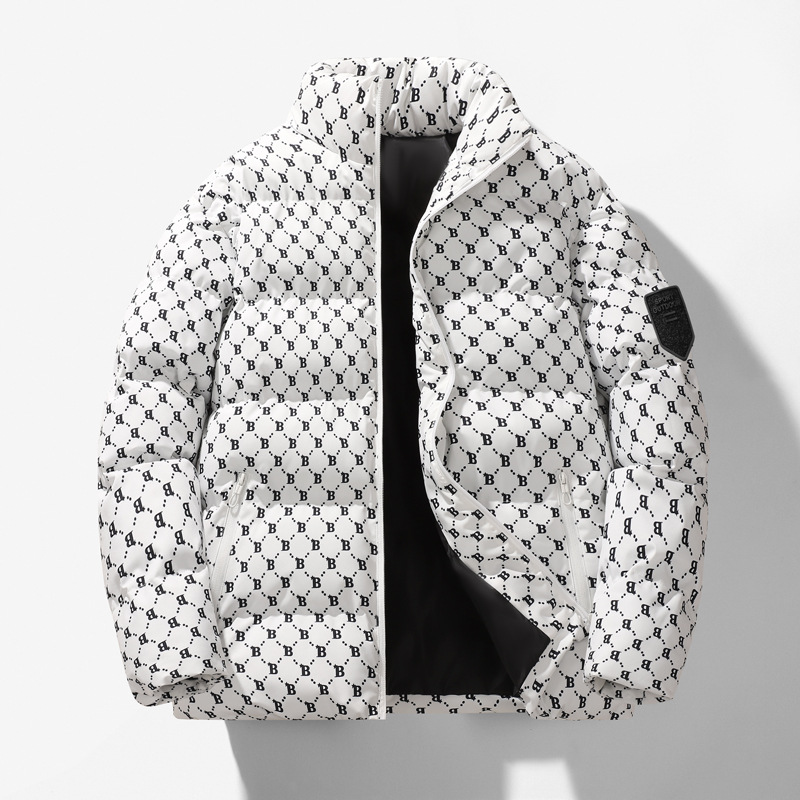 Transfronterizo invierno hombre plumón abrigo de algodón corto nuevo engrosado calentamiento de cuello vertical abrigo de algodón hombre abrigo de invierno casual