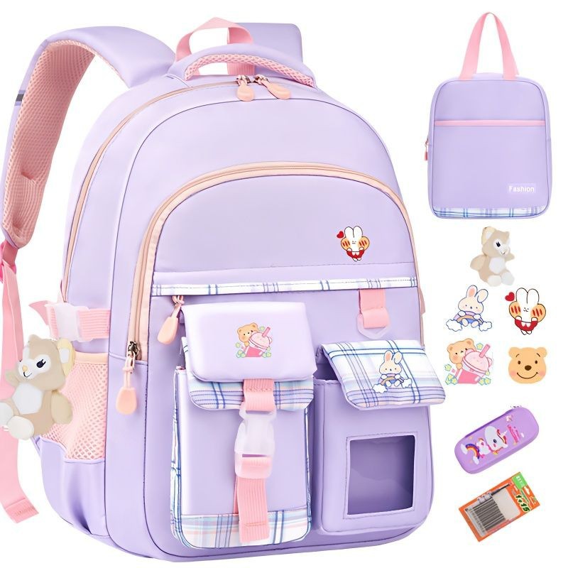 Tres paquetes de mochila para niñas de escuela primaria JK12356 grado ultra ligero mochila para niños