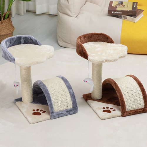 Cat climbing frame, small cat nest, cat jumping platform, sisal arch bridge, cat scratching board, cat scratching post, pet four-season universal cat supplies