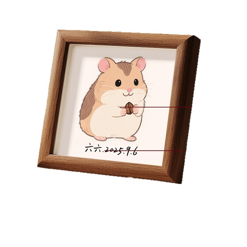 diy宠物毛发创意木质相框纪念宠物猫狗家居小摆件收纳框手工制作|undefined