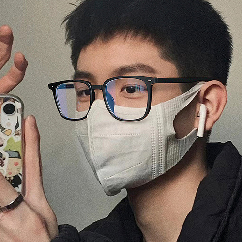 Anti-blue light glasses wholesale black frame plain artifact photochromic myopia glasses for women flat eye frame men