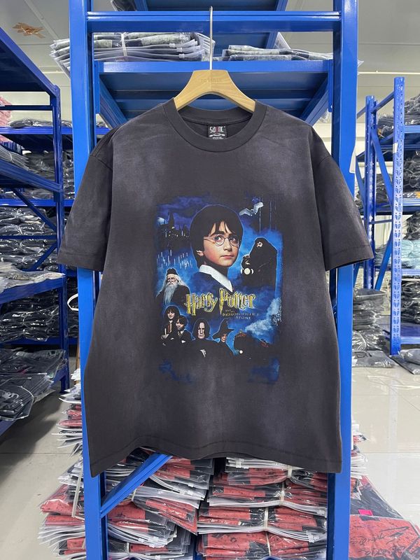 高品質 SAINT MICHAEL ICON ウォッシュ加工 オールド半袖 アメカジ レトロ プリント カップル Tシャツ 男女兼用|undefined