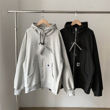 SAC x CAR Hoodie双侧开叉450克大毛圈重磅拉链开衫连帽卫衣帽衫