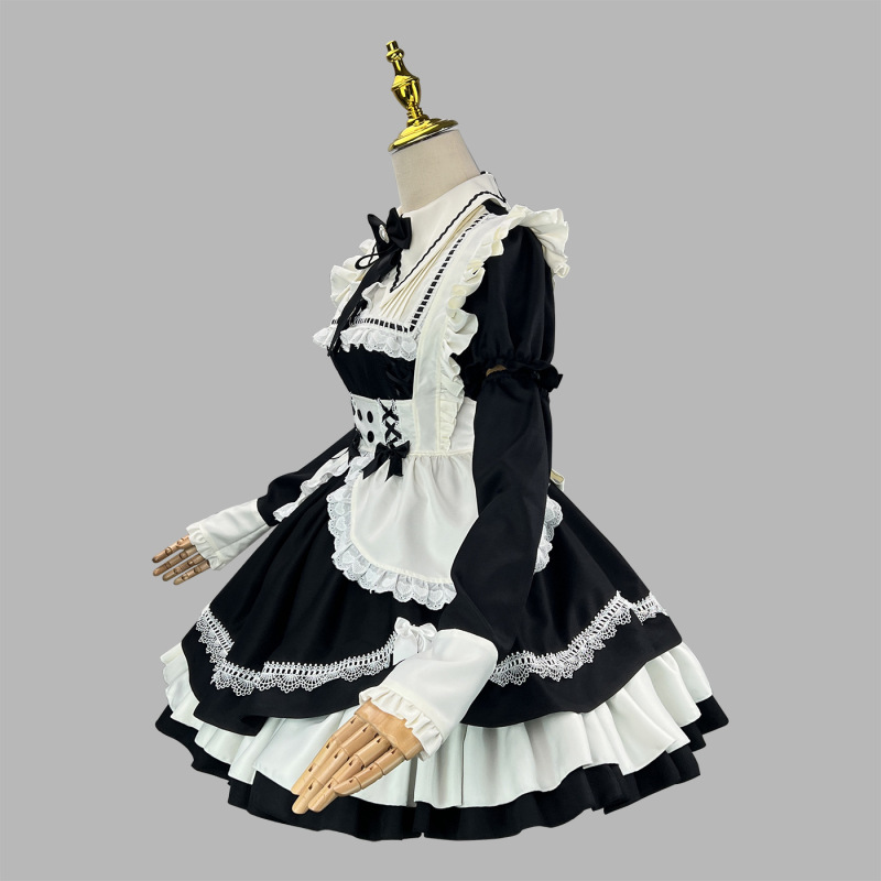 新品クロスボーダー満点メイドCOS服メイド服取り外し可能袖系ロリータ演出服ネットレッド生放送服|undefined