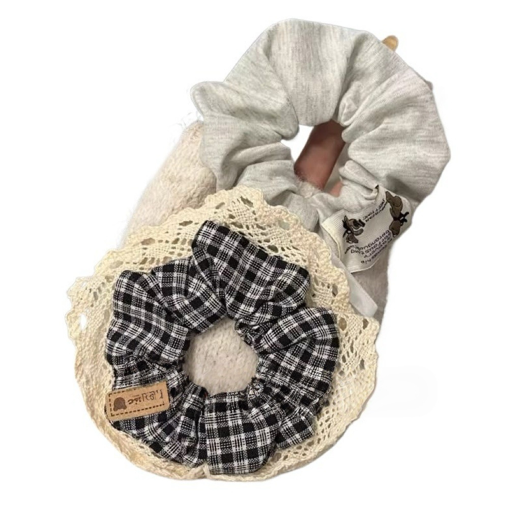 Korean-Style Ribbon Bow Scrunchie 2025 Hair Tie Ponytail Holder for Girls Half-Up Hair Accessory Autumn and Winter Decoration