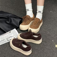 厚底增高百搭休闲板鞋女2025新款秋款爆款轻便防滑如软底不累脚潮