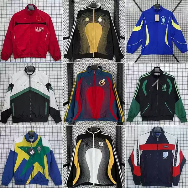 2026 National Team Portugal Long-Sleeve Windbreaker Set, Mexico Black Jacket, Brazil Training Wear, Sports Jacket