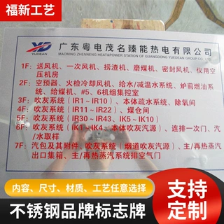 不锈钢企业品牌名称标志牌丝印安全生产牌公司介绍栏指示牌定制