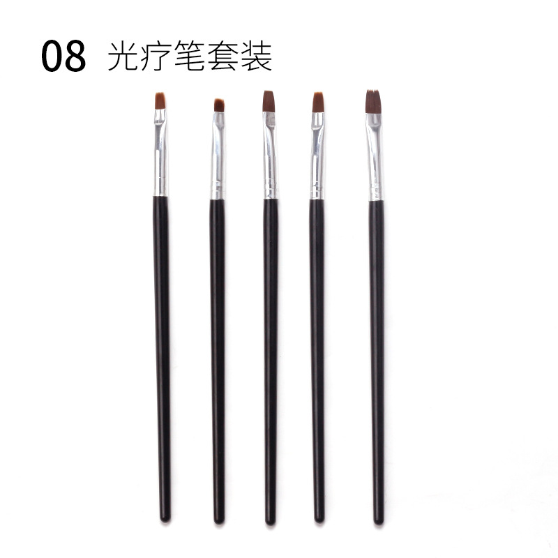 Cruz-frontera manicura 15 piezas conjunto pluma de fototerapia pluma de cristal pluma de silicona taladro de la pluma dibujo línea pintura cepillo colección