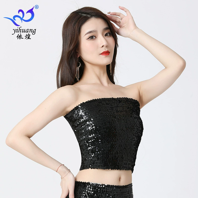 Европейская и американская одежда с пайетками DS сценическая одежда ночной клуб вспышка блестящая внутренняя одежда для выступлений высокоэластичная трубка топ с обернутой грудью