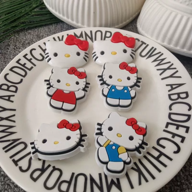Hello Kitty, мультяшный милый трехмерный аксессуар, съемная пряжка для обуви, декор