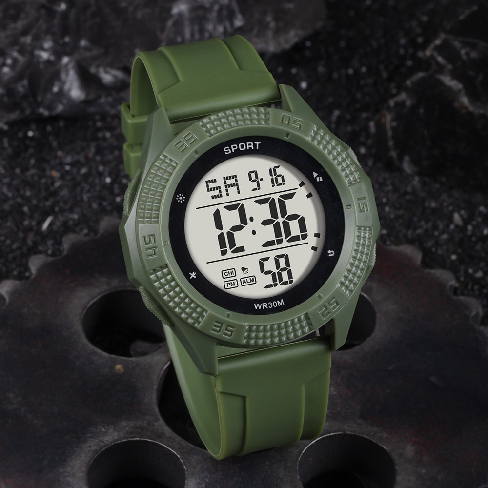 Tendencia hombre al aire libre nocturna relojes electrónicos multifuncionales estudiantes de secundaria alarma relojes electrónicos deportivos
