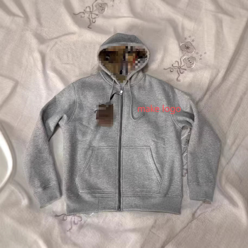 High-Quality British-Style Hooded Men's Sweatshirt for Autumn and Winter, Available on Cross-Border European and American Platforms, with Embroidered Logo Options, European Sizes Large