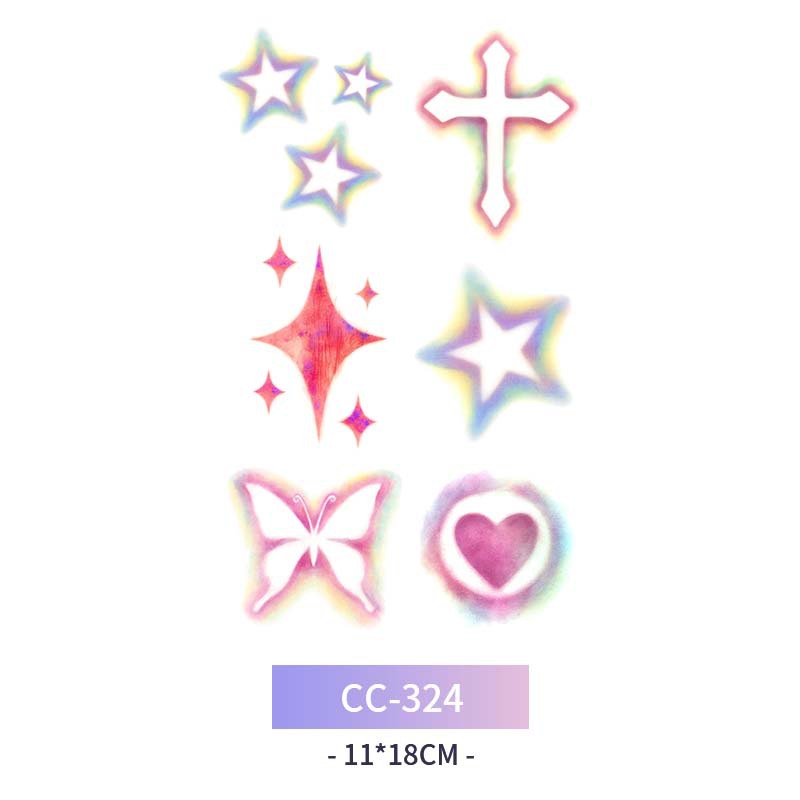 Transfronterizo en stock al por mayor de halloween colorido mariposa tatuaje pegatinas simulación sangrienta cicatriz pegatinas divertidas pegatinas impermeables