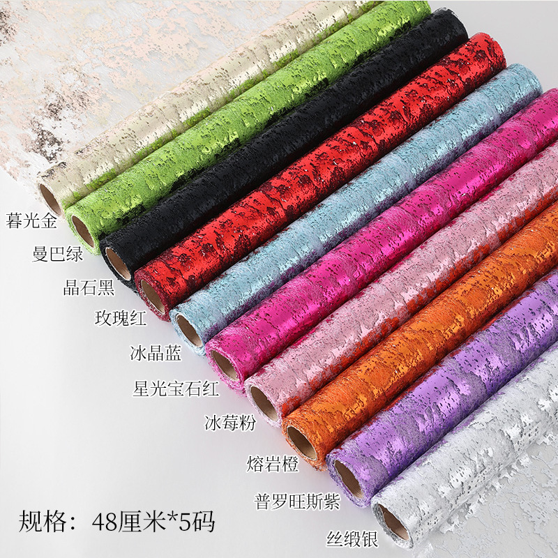 Qixi día de San Valentín papel de oro flor empaquetado ramo diy florista de algodón hecho a mano material floral al por mayor