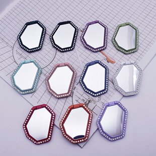 Paint mobile phone bracket polygonal diamond ring buckle paint mirror girl mirror desktop irregular bracket