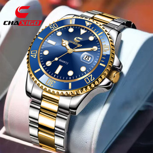 Swiss Brand CHAXIGO Men's Watch Green Water Ghost Waterproof Joker Alloy Quartz Watch Cross-border Explosions in stock