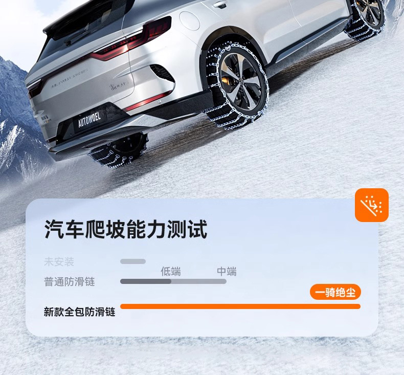 Car snow chain winter off-road artifact SUV car tires universal full surround prismatic iron chain not whistle Qing