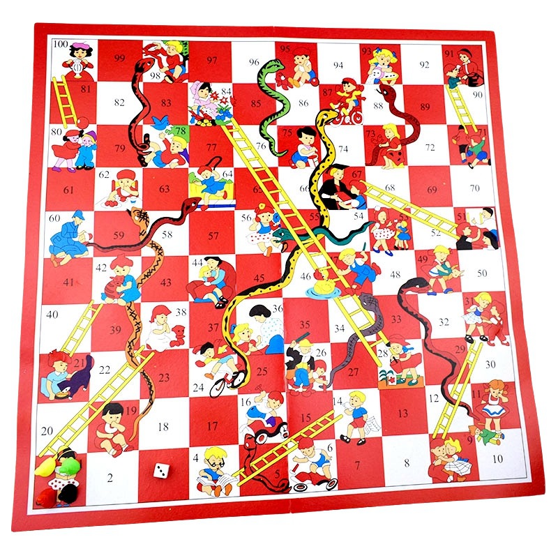 Paper Large, Medium and Small Snake Chess Game Chess Children's Toys Board Game Student Parent-Child Game Chess Educational Toys Cross-Border