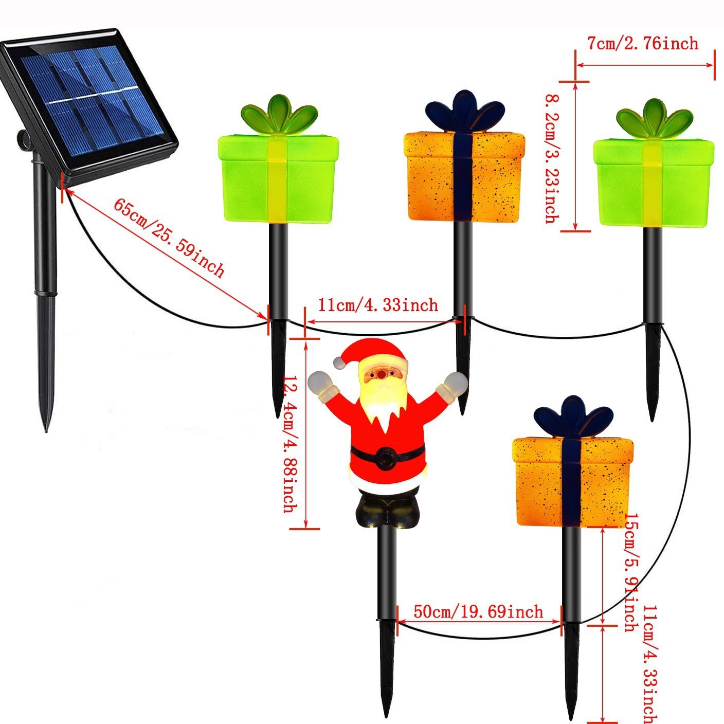 Santa Claus transfronterizo iluminación de césped al aire libre luz de jardín LED de Navidad luz solar luz de césped image 27