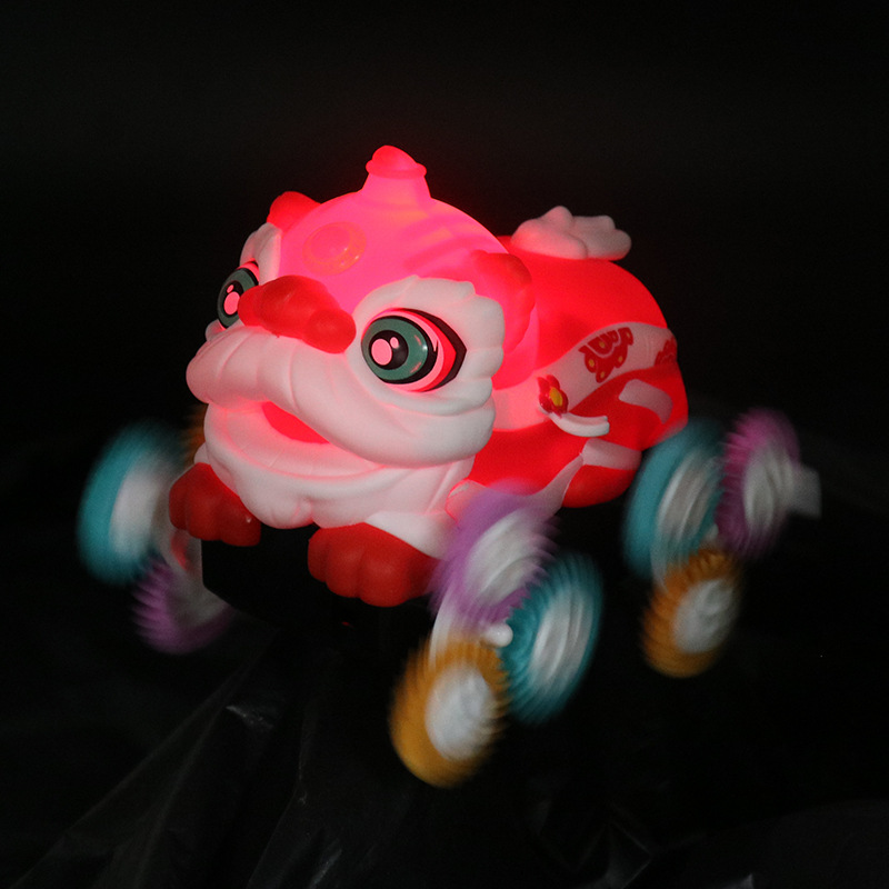 Tiktok la misma marea nacional eléctrica León Flip coche luz música tigre león Flip Car puesto de juguete para niños