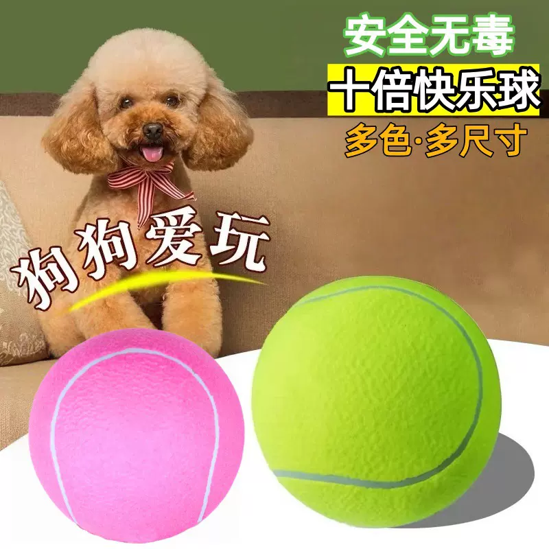 厂家多色超大网球狗狗玩具耐咬互动犬猫宠物用品充气签名网球批发