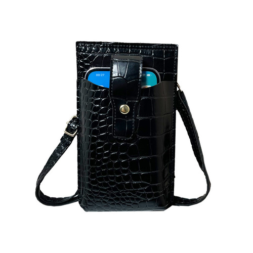  New Crocodile Pattern Mini Phone Bag Card Holder Crossbody Bag Clip Phone Case Women's Wallet