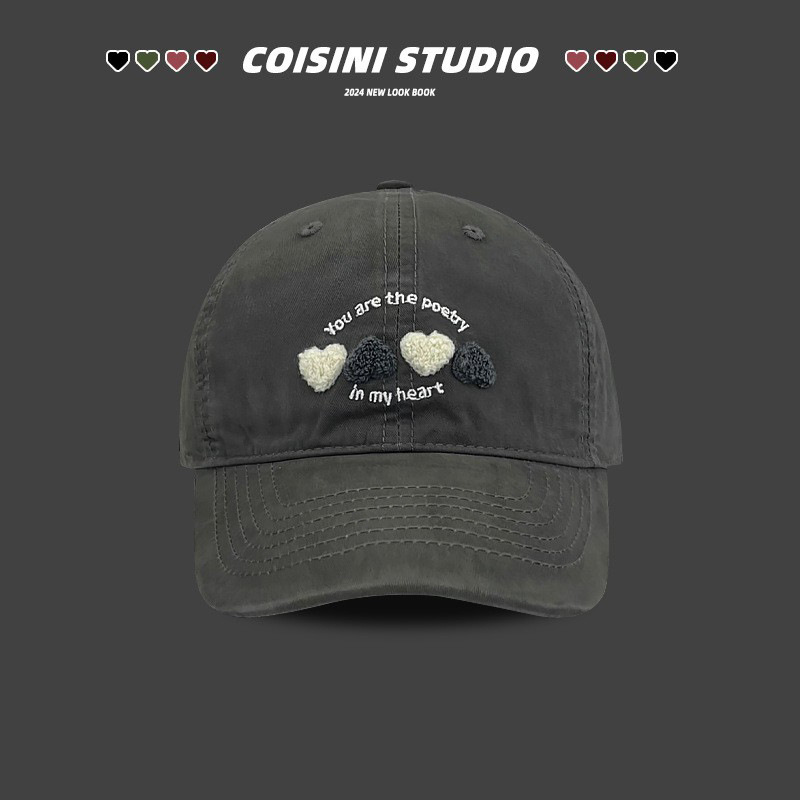 Dulce pequeño sombrero de béisbol de amor fresco primavera y otoño para chicas, sombrero de boca de pato para hombres.