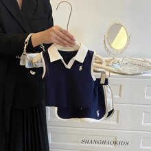 女童套装夏装2025新款儿童洋气时髦衣服宝宝POLO衫短裤两件套夏季