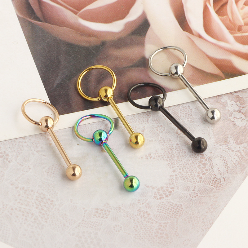 Pointed titanium steel lip stud product view