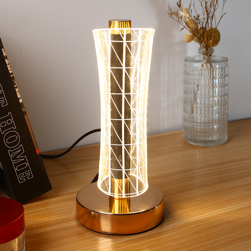 Fabricante directo de lámpara de escritorio de cintura pequeña lámpara de escritorio con atenuación táctil USB de carga de atmósfera lámpara de cabecera lámpara de noche lámpara de escritorio decoración