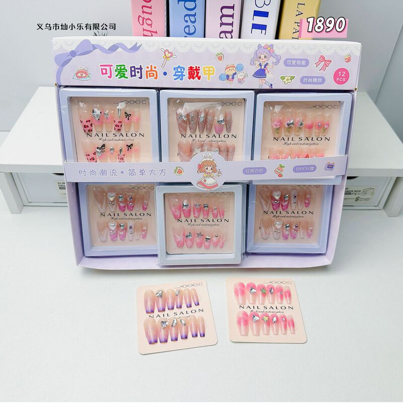 Cute Fashion Wear Nail Art Internet Popular Cute Cartoon Girl Nail Sticker Little Girl Decoration Three-Dimensional Sticker