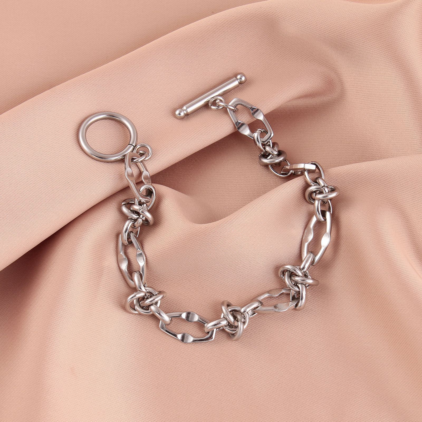 INS Style Solid Color Stainless Steel Bracelets 1 Piece