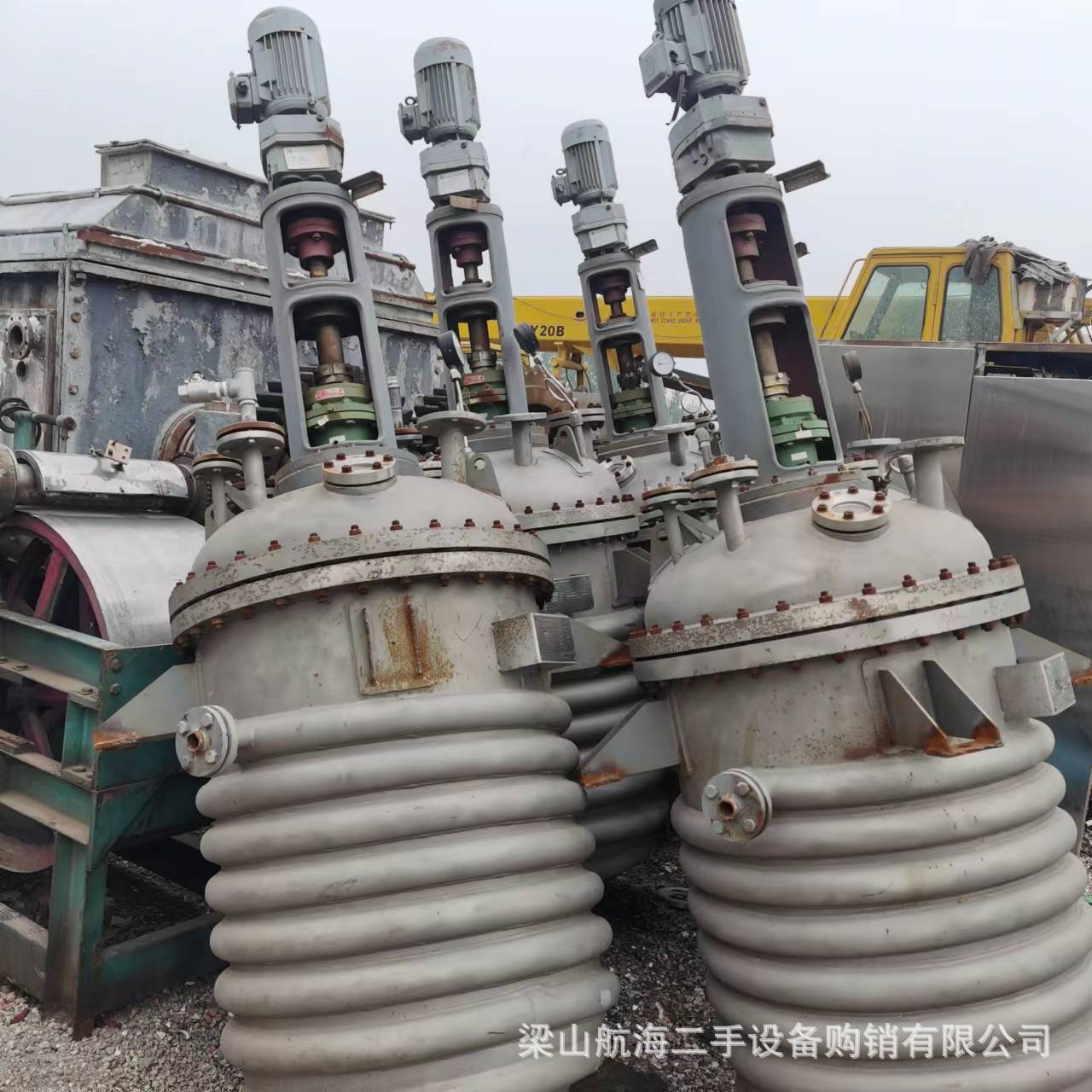 航海出售5吨电加热不锈钢反应釜 3吨胶水反应釜 2吨搪瓷反应釜