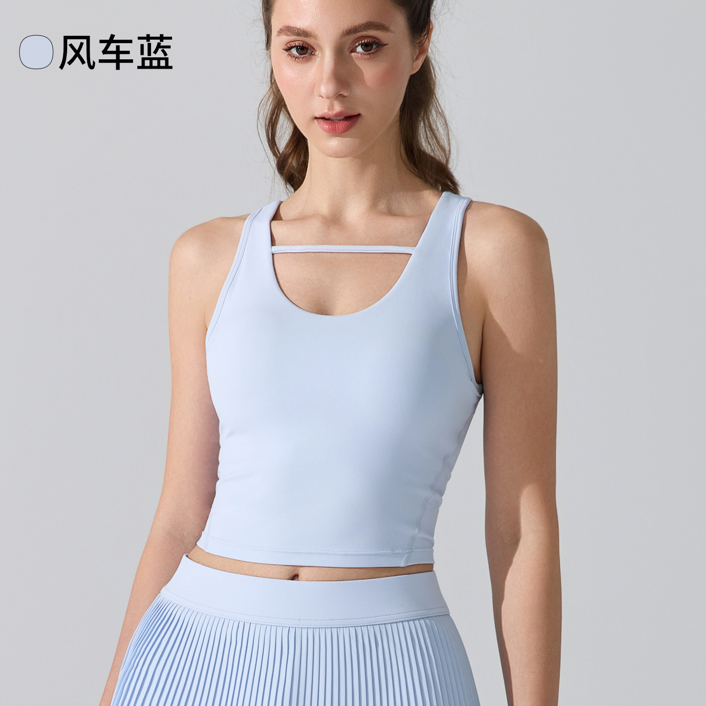 Chaleco deportivo antibacteriano desnudo, hombros anchos, espalda hermosa, sujetador de alta resistencia, almohadilla para el pecho, ropa de yoga de fitness Pilates para correr