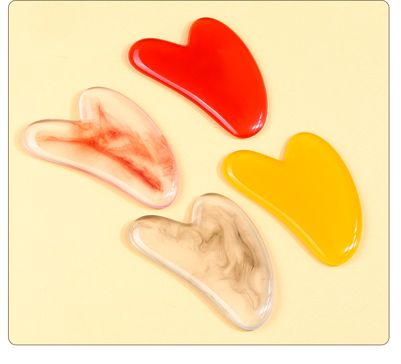 Resin Gua Sha Heart-Shaped Scraping Massage Tool for Back Neck Waist Full Body Meridian Care details