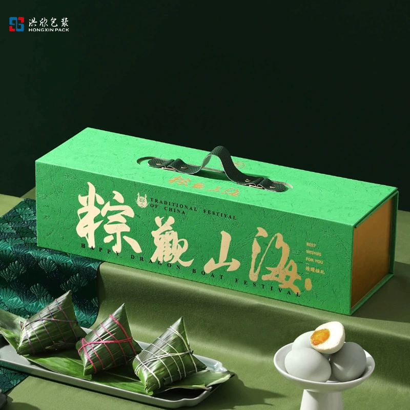 Подарочная коробка на фестиваль драконьих лодок 2025 года, подарочная коробка с рисовыми клецками, подарочная коробка-саквояж, высококачественная пустая коробка, партия с индивидуальным логотипом