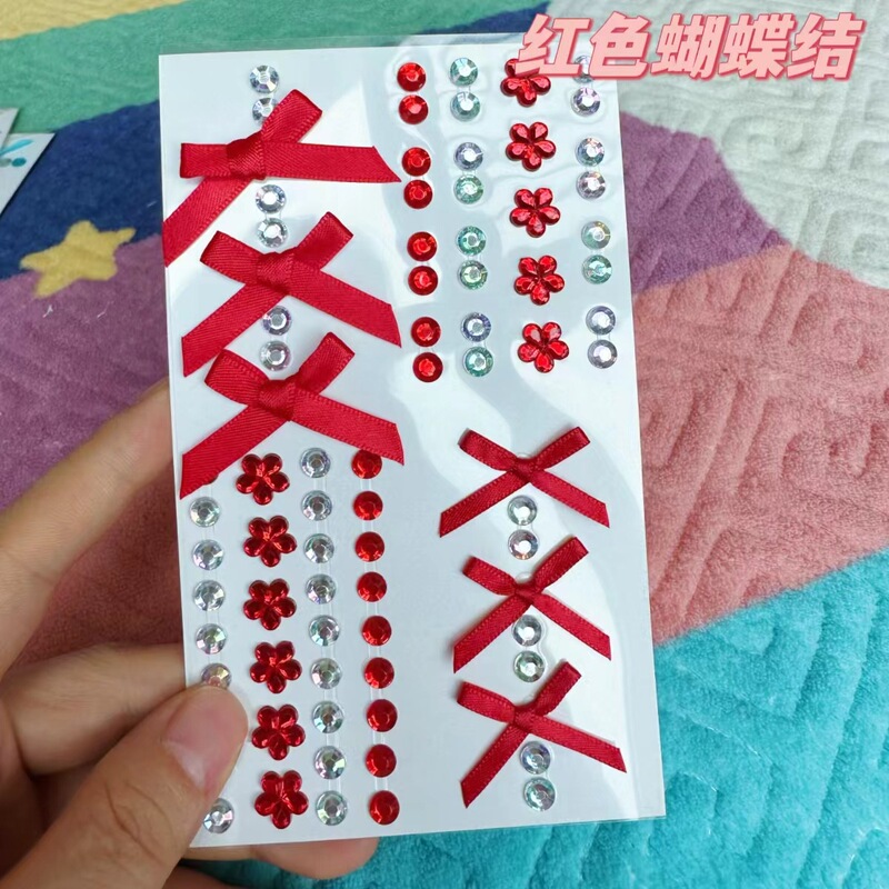 Eyebrow stick rhinestone flower twinkle antique makeup sticker children's day stage makeup painted flash diamond ancient costume forehead bow