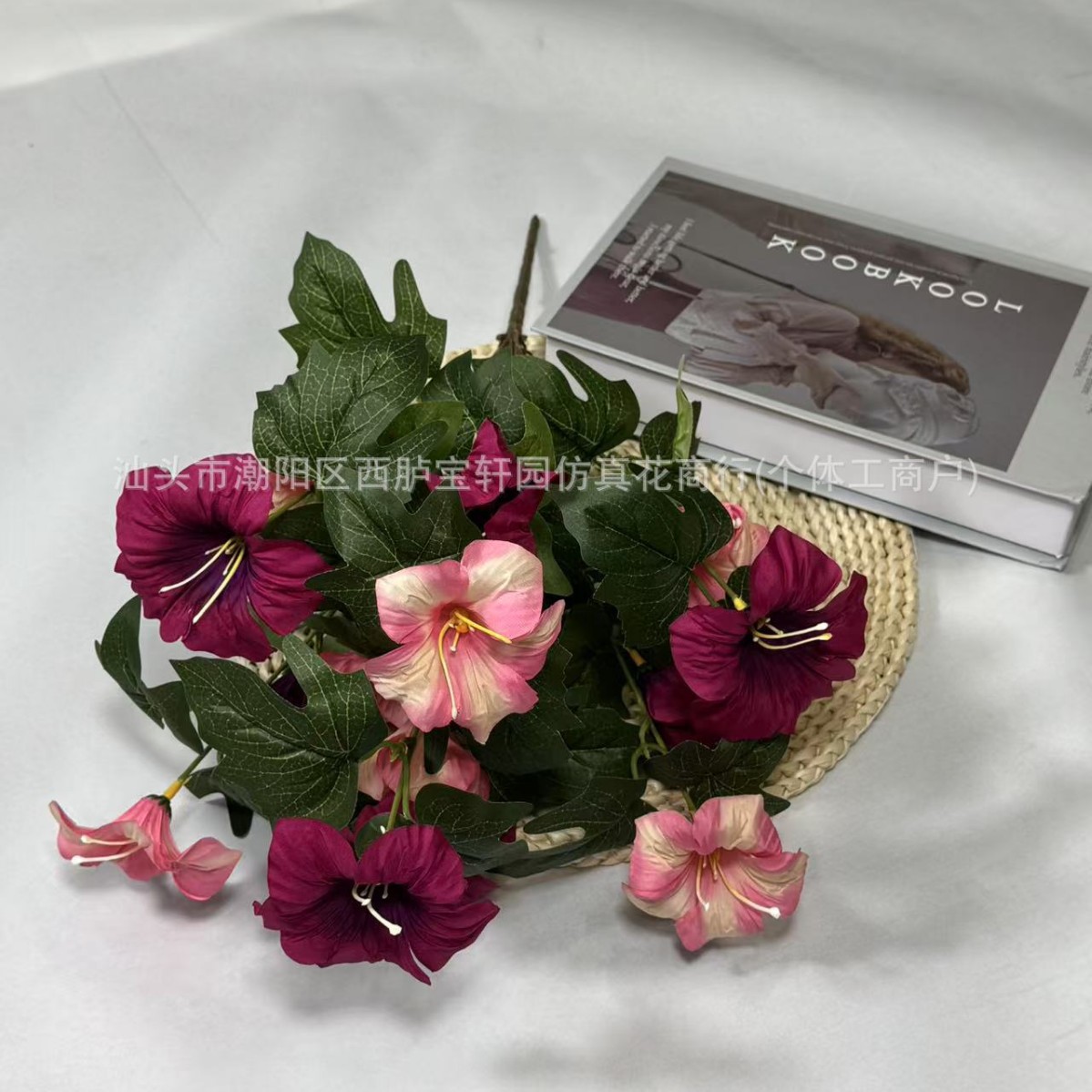 Cross-Border Popular 7-Head Artificial Morning Glory Garden Landscaping Decoration Props Outdoor Silk Flowers Artificial Flowers