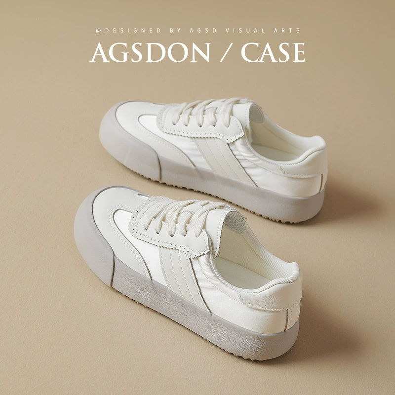 Огюльденг маленькие белые туфли на толстой подошве женские 2025 новые ретро легкие туфли на доске